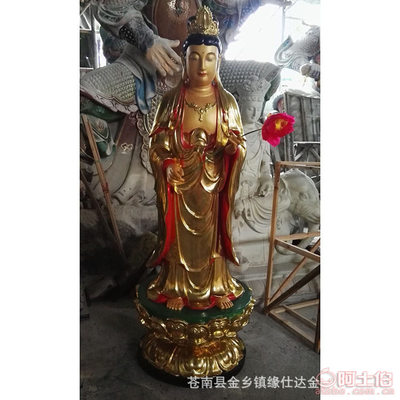 緣仕達工藝品廠 專業定制木雕佛像西方三圣彩繪座像，打造信仰藝術的精品