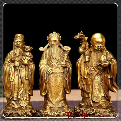 玉之星銅器工藝品 以福祿壽三星擺件，為家居與事業(yè)招財(cái)納福